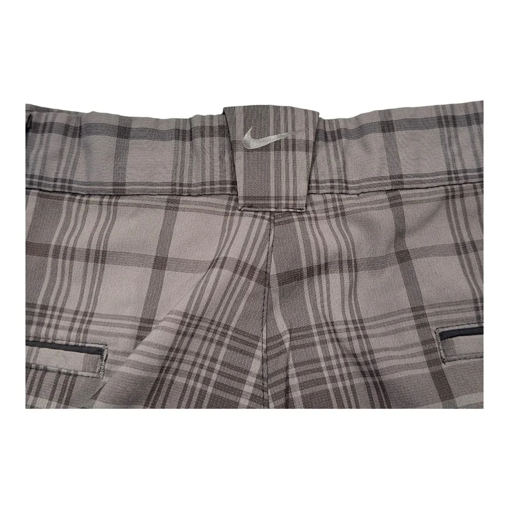 Nike Golf Shorts Men 38 Grey Plaid Tour Performance Dri-FIT Activewear